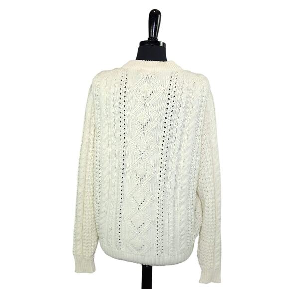 Pine Grove Fisherman's Sweater Cream White Ski Scandi Winter Cabin XL - Picture 2 of 3